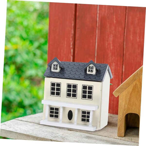 Mini-Holzschrank für Puppenhaus 1:12, elegante beige Dekoration