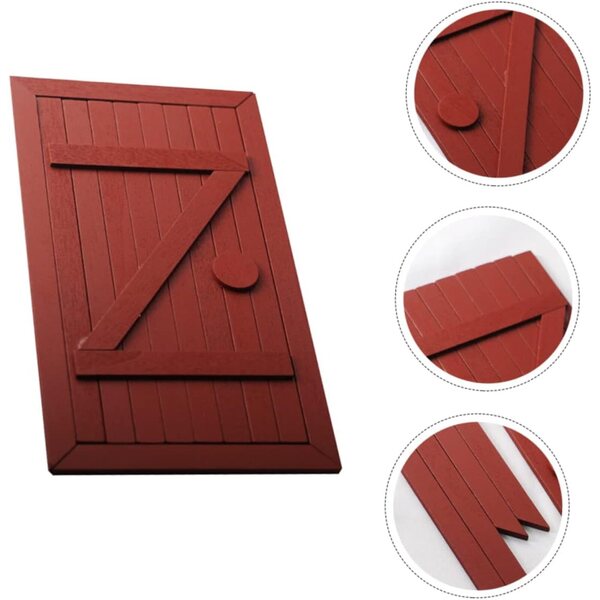 UPKOCH Mini dekorative Holztür für Puppenhäuser und Miniaturen 20x11 cm
