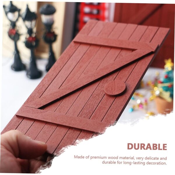 UPKOCH Mini dekorative Holztür für Puppenhäuser und Miniaturen 20x11 cm