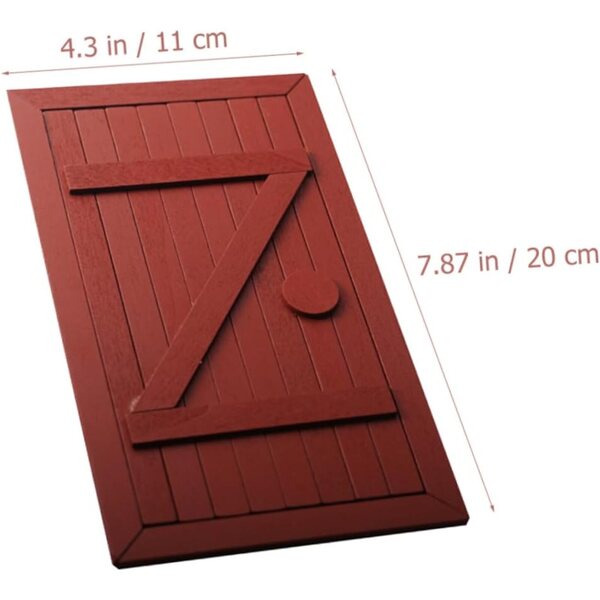 UPKOCH Mini dekorative Holztür für Puppenhäuser und Miniaturen 20x11 cm