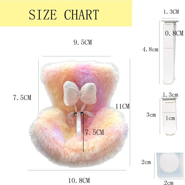 Autositz für Plüschpuppen 10–17 cm mit weichem Kissen und Sicherheitsgurt