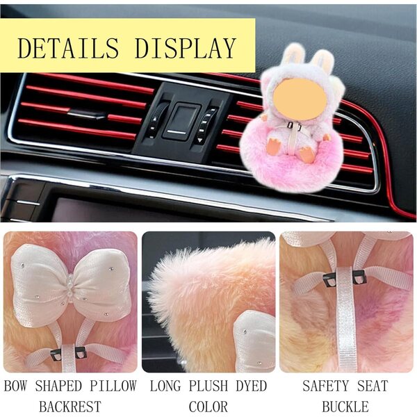 Autositz für Plüschpuppen 10–17 cm mit weichem Kissen und Sicherheitsgurt