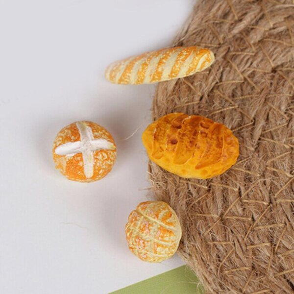 Set 4 Miniature di Pane in Resina per Scenari 1/12 Cucina e Boulangerie Bambole
