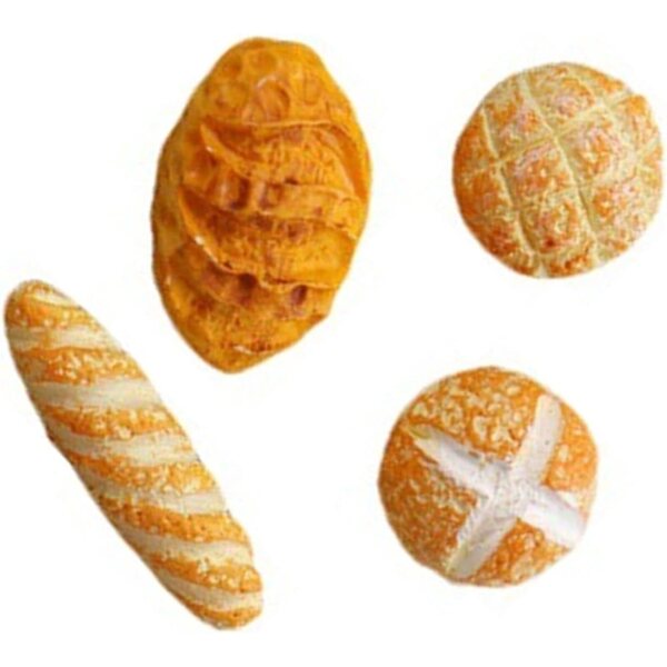 Set 4 Miniature di Pane in Resina per Scenari 1/12 Cucina e Boulangerie Bambole