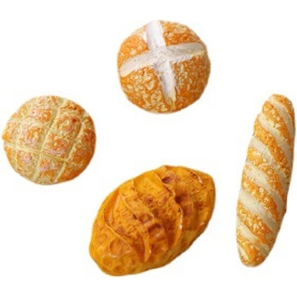 Set 4 Miniature di Pane in Resina per Scenari 1/12 Cucina e Boulangerie Bambole