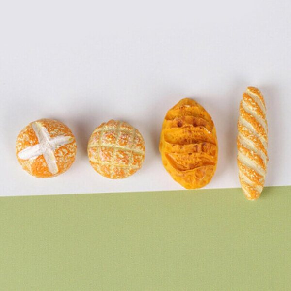 Set 4 Miniature di Pane in Resina per Scenari 1/12 Cucina e Boulangerie Bambole