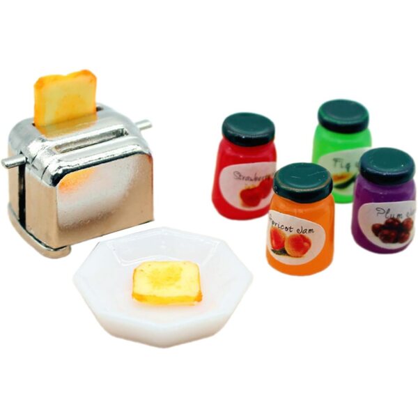 Gitter- und Marmeladenset 1/12 Miniaturen für Gissroys-Puppenhäuser