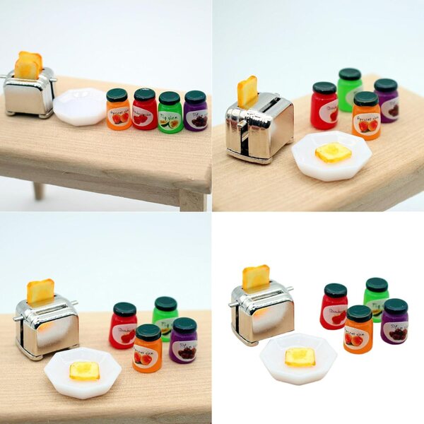 Gitter- und Marmeladenset 1/12 Miniaturen für Gissroys-Puppenhäuser