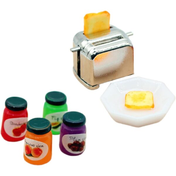Gitter- und Marmeladenset 1/12 Miniaturen für Gissroys-Puppenhäuser