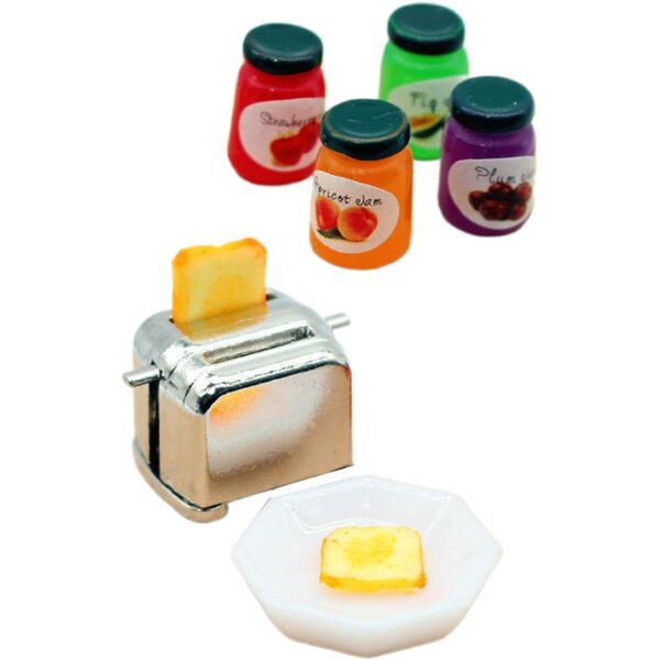 Gitter- und Marmeladenset 1/12 Miniaturen für Gissroys-Puppenhäuser