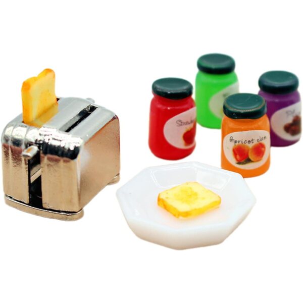 Gitter- und Marmeladenset 1/12 Miniaturen für Gissroys-Puppenhäuser