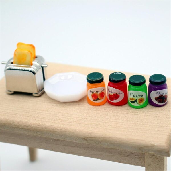 Gitter- und Marmeladenset 1/12 Miniaturen für Gissroys-Puppenhäuser
