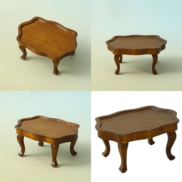 Table basse miniature 1/12 in legno naturale per case delle bambole e diorami