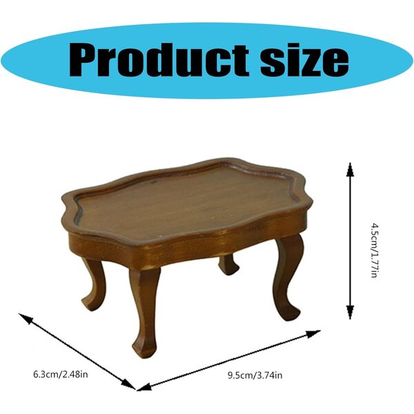 Table basse miniature 1/12 in legno naturale per case delle bambole e diorami