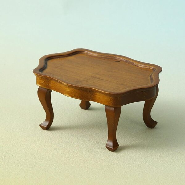 Table basse miniature 1/12 in legno naturale per case delle bambole e diorami