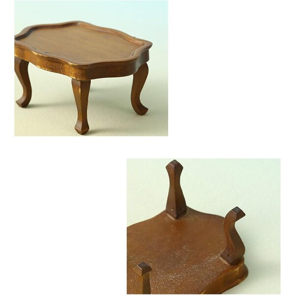 Table basse miniature 1/12 in legno naturale per case delle bambole e diorami