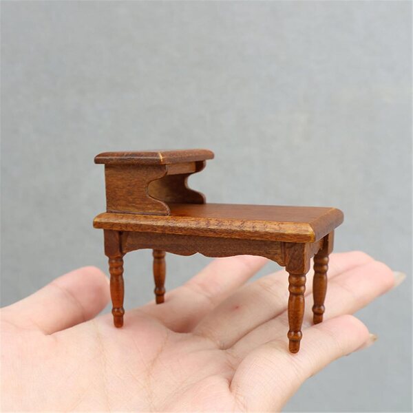 1/12 Miniatur-Holztisch mit zwei Ebenen für Puppenhäuser und Dioramen