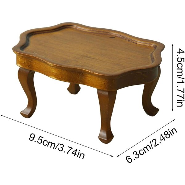 Mini tavolino in legno realistico per casa delle bambole - gioco e decorazione