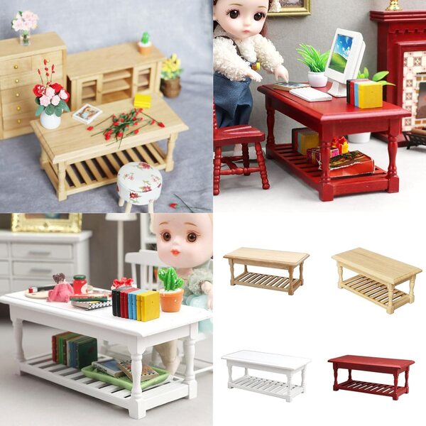 1:12 Miniatur-Vintage-Esstisch für Puppenhäuser mit realistischen Details