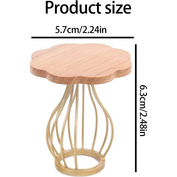 Table miniature en bois pour maisons de poupées - Accessoire réaliste et sûr