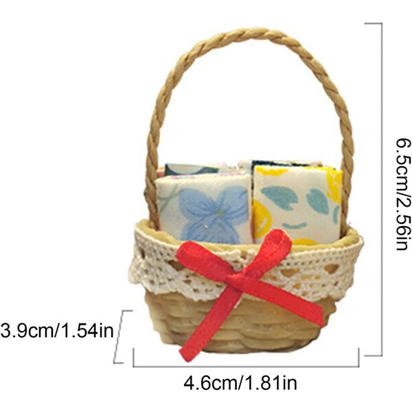 Panier Miniature en Résine per Case delle Bambole - Accessorio Decorativo Realistico