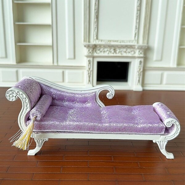 Divano Miniatura in Legno per Casa delle Bambole Scala 1/12, Arredo Vintage