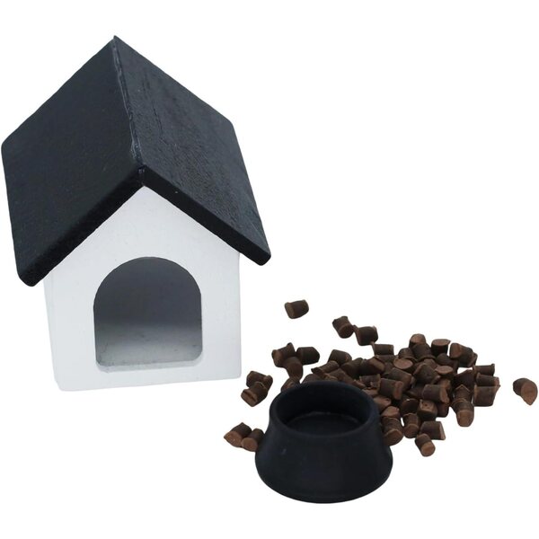 Miniatur-Hundehütten-Set 1:12 aus Holz für Kinder und Puppenhäuser