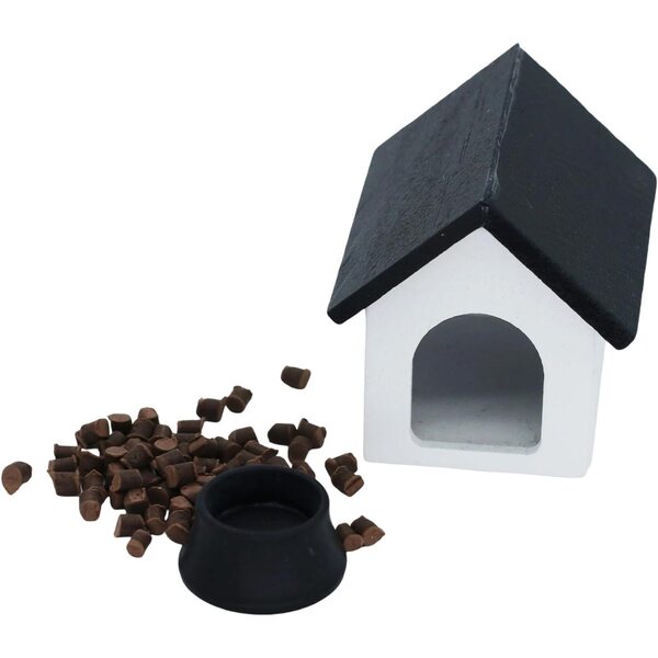 Miniatur-Hundehütten-Set 1:12 aus Holz für Kinder und Puppenhäuser