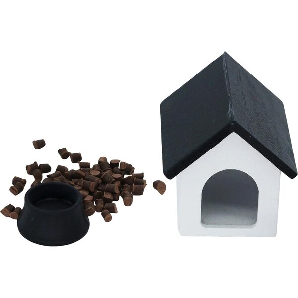 Miniatur-Hundehütten-Set 1:12 aus Holz für Kinder und Puppenhäuser