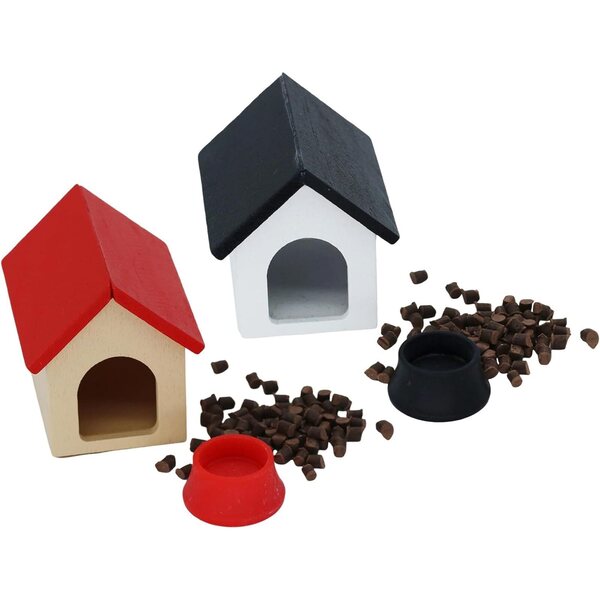 Miniatur-Hundehütten-Set 1:12 aus Holz für Kinder und Puppenhäuser