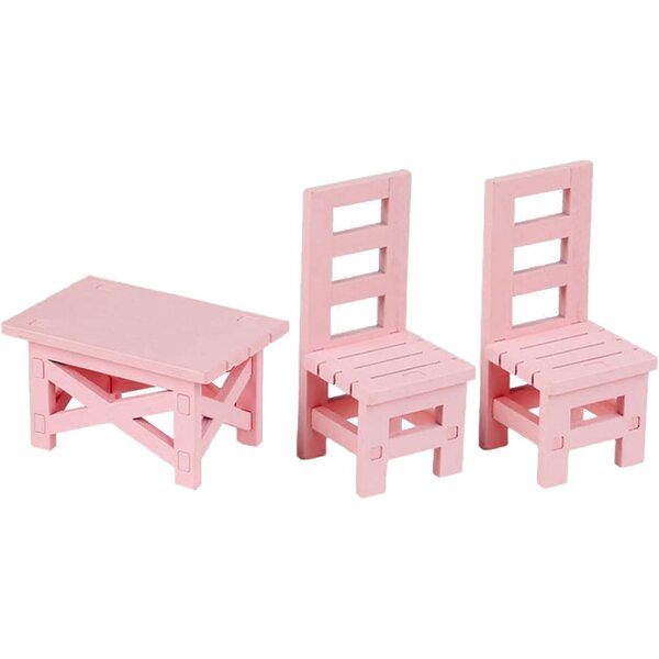 1:6 Realistisches Tisch- und Stuhlset aus Holz für moderne Puppenhäuser