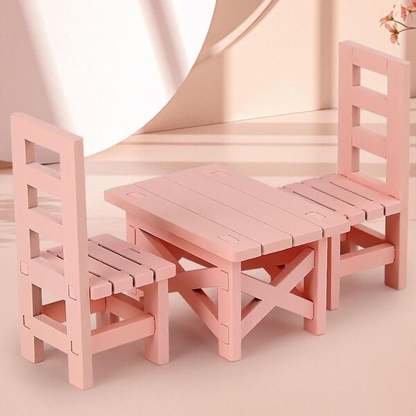 1:6 Realistisches Tisch- und Stuhlset aus Holz für moderne Puppenhäuser