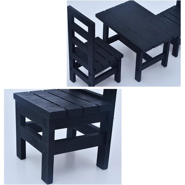 1:6 Realistisches Tisch- und Stuhlset aus Holz für moderne Puppenhäuser
