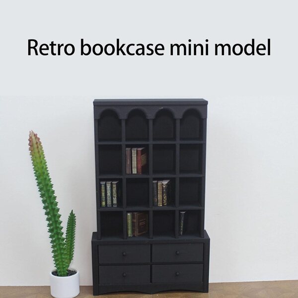Sichere Miniaturbibliothek 1/12 für Kinder – dekorative Möbel für Puppenhäuser