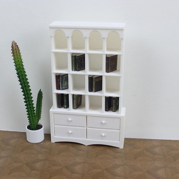 Sichere Miniaturbibliothek 1/12 für Kinder – dekorative Möbel für Puppenhäuser