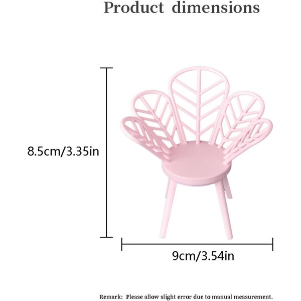 Sedia Miniatura 1:12 Fiore in Resina per Casetta delle Bambole Rosa Decorativa