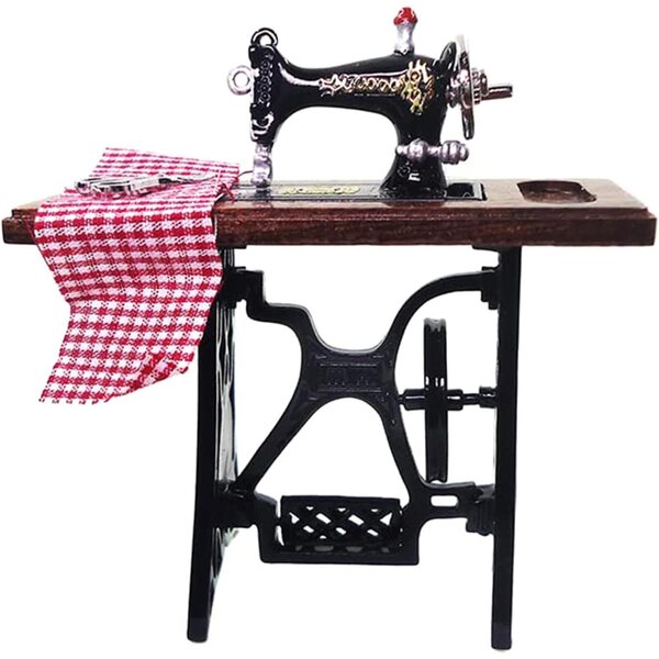 Miniaturbausatz mit Nähmaschine und Schere 1/12 für Puppenhäuser – Gissroys