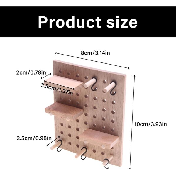 Winzige Stecktafel aus Holz für Puppenhäuser mit verstellbaren Regalen