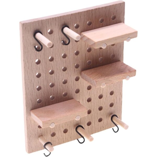 Winzige Stecktafel aus Holz für Puppenhäuser mit verstellbaren Regalen