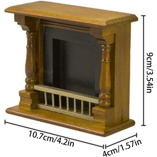 1:12 Miniaturkamin aus realistischem Holz für Puppenhäuser und Zakka-Dekorationen