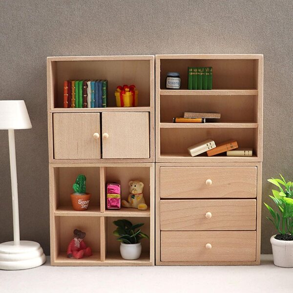1:12 Realistischer Holzständer für Puppenhäuser – dekorative Miniatur