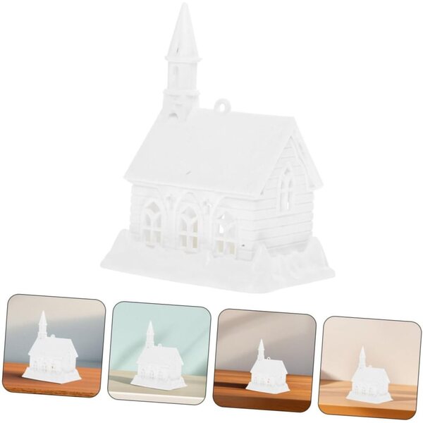 Set 2 Case Incomplete da Decorare per Bambini, Ornamenti Natalizi Fai-da-Te
