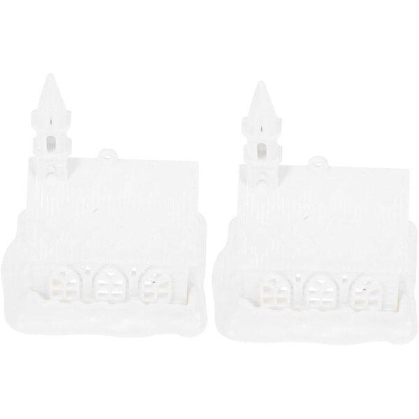 Set 2 Modelli Case Plastica Bianche da Decorare - Decorazioni Natale DIY per Bambini