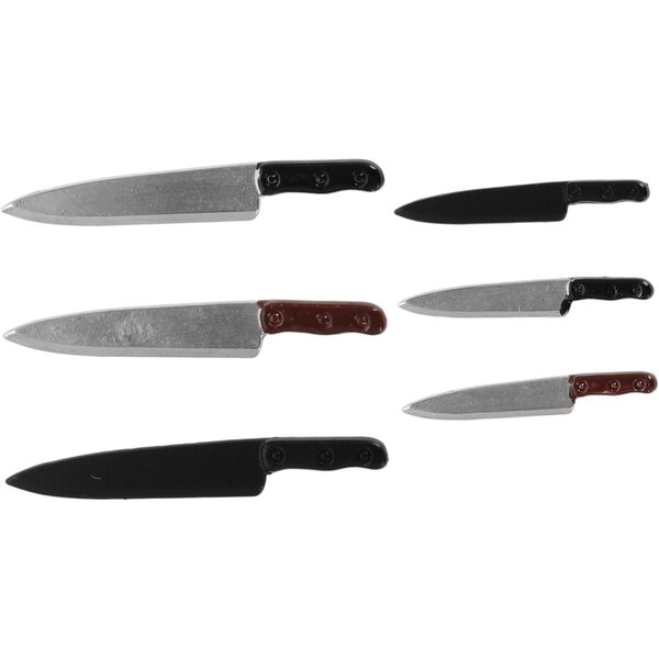 Set mit 6 realistischen Miniaturmessern, Küchenzubehör für Puppenhäuser