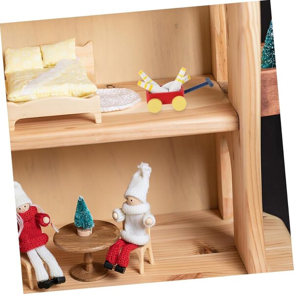 Miniatura in Legno Bowling per Casa delle Bambole con Birilli e Accessori Decorativi