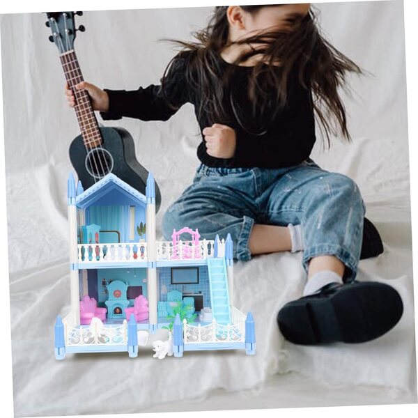 Kit casa delle bambole UPKOCH in ABS, kit educativo e creativo 35x34x27 cm