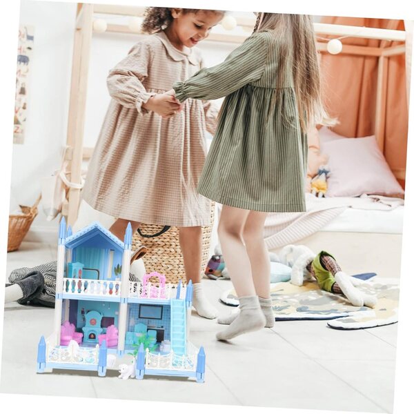 Kit casa delle bambole UPKOCH in ABS, kit educativo e creativo 35x34x27 cm