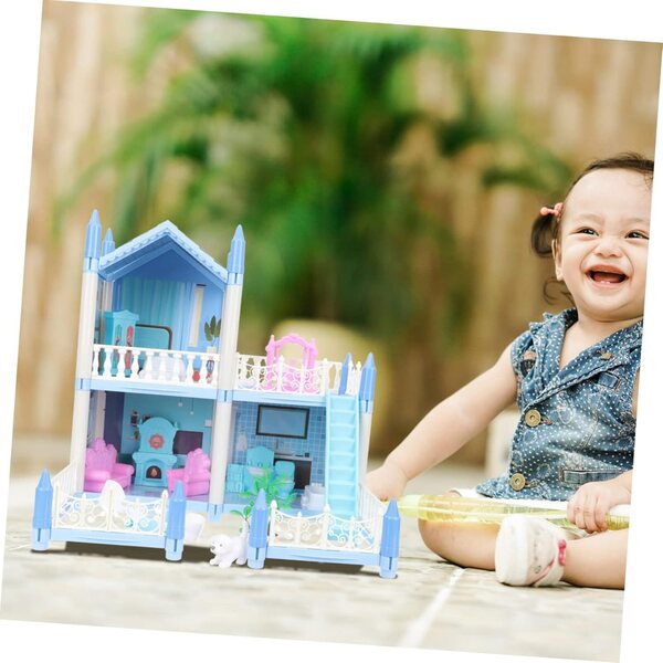 Kit casa delle bambole UPKOCH in ABS, kit educativo e creativo 35x34x27 cm