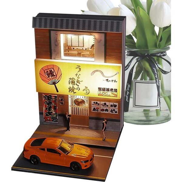Kit casa in miniatura fai da te | Ristorante di sushi illuminato tramite USB in miniatura | Decorazione e Collezione