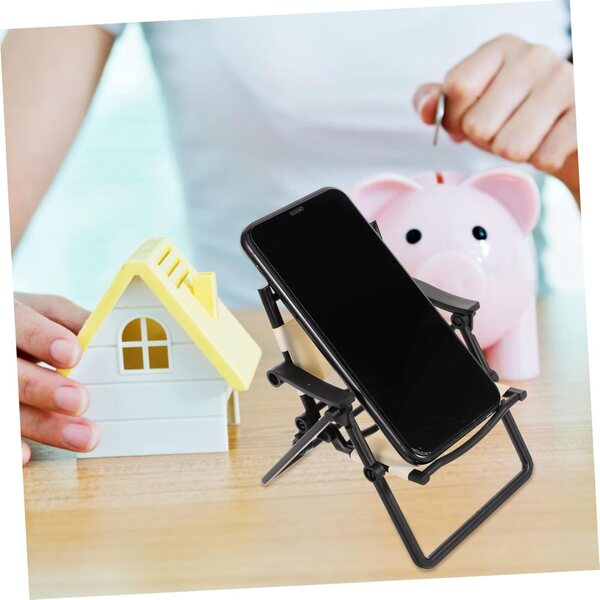 KOMBIUDA Set 2 Mini Sedie Pieghevoli Miniature Supporto per Telefono Decorativo